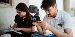 Volunteer with camera