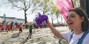 Cheering on the London Marathon