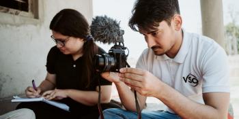 Volunteer with camera