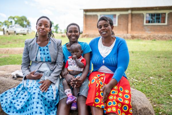 14 year old Elizabeth with her baby, her teacher and her mentor.