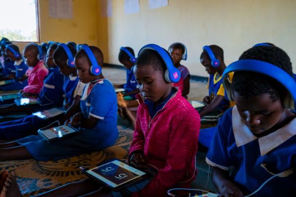 Children using tablets